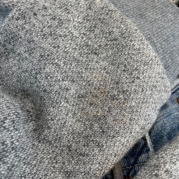 American Eagle Jean Sweater Jacket Hood Gray Women’s Size Medium - Picture 4 of 12